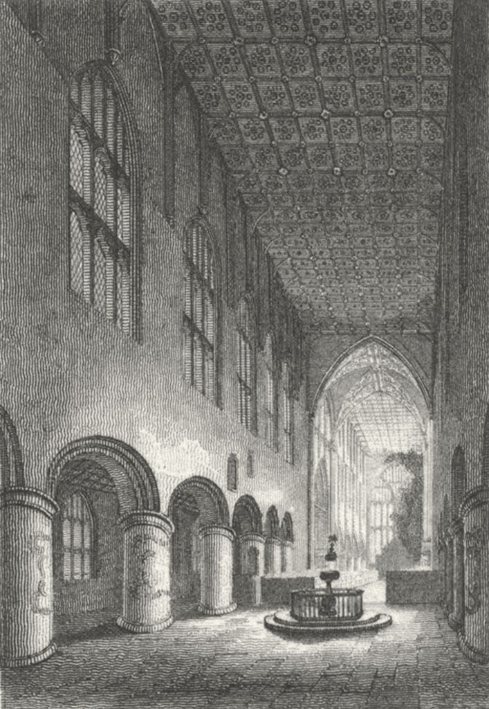 WORCS. Malvern Abbey, Worcestershire 1807 old antique vintage print picture